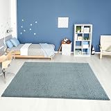 THE RUGS Shaggy Living Room Rug 200x290 cm Duckegg Blue 30 mm Thick view 2