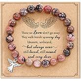 Dabem Sympathy Gift for Loss of Loved Ones, Natural Stone Bracelets Memorial Bereavement Gifts for Women/Girls