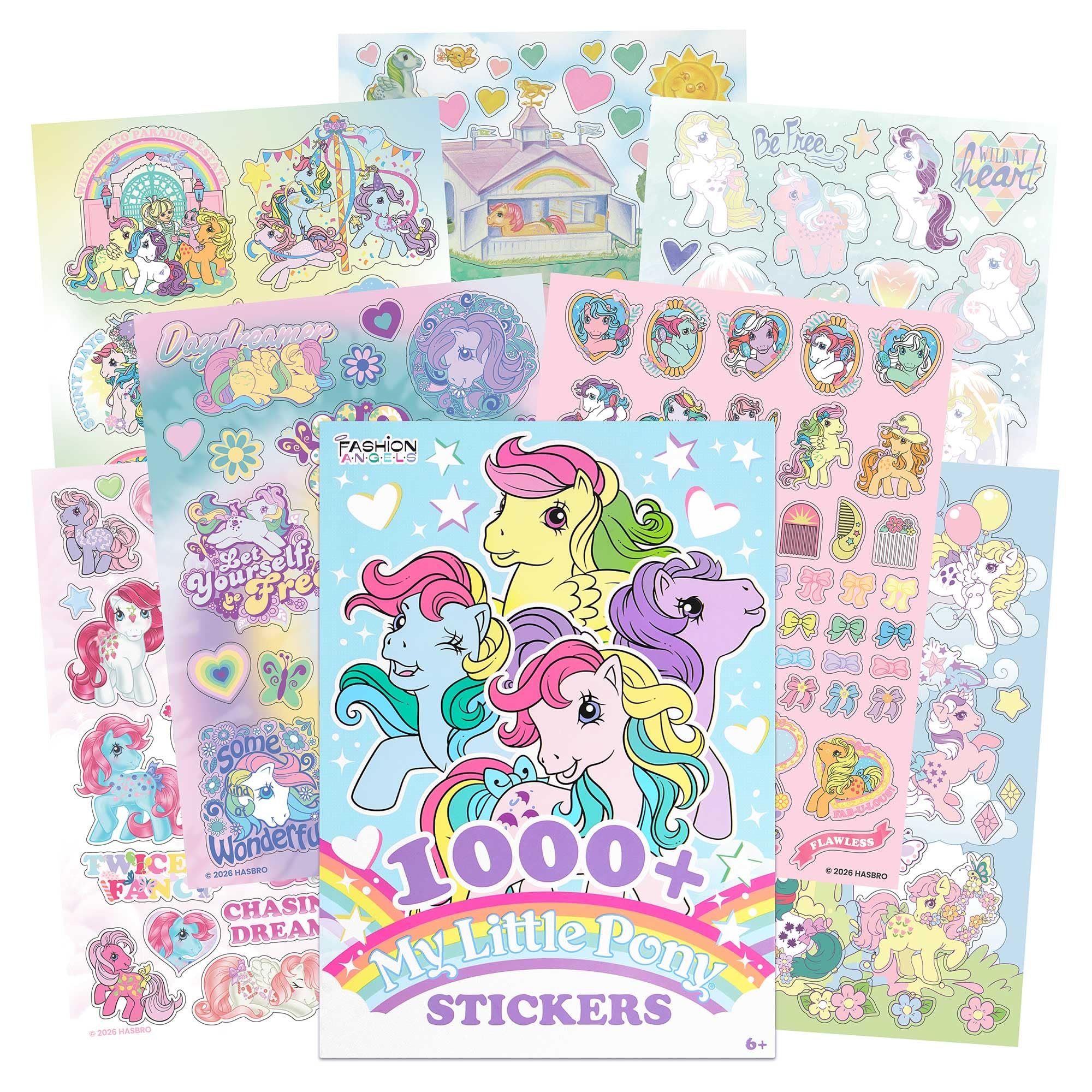 Fashion Angels My Little Pony 1000+ Sticker Book, Includes 30 Pages of Glossy Stickers Featuring Twilight Sparkle, Rainbow Dash & Friends, Crafts for Kids