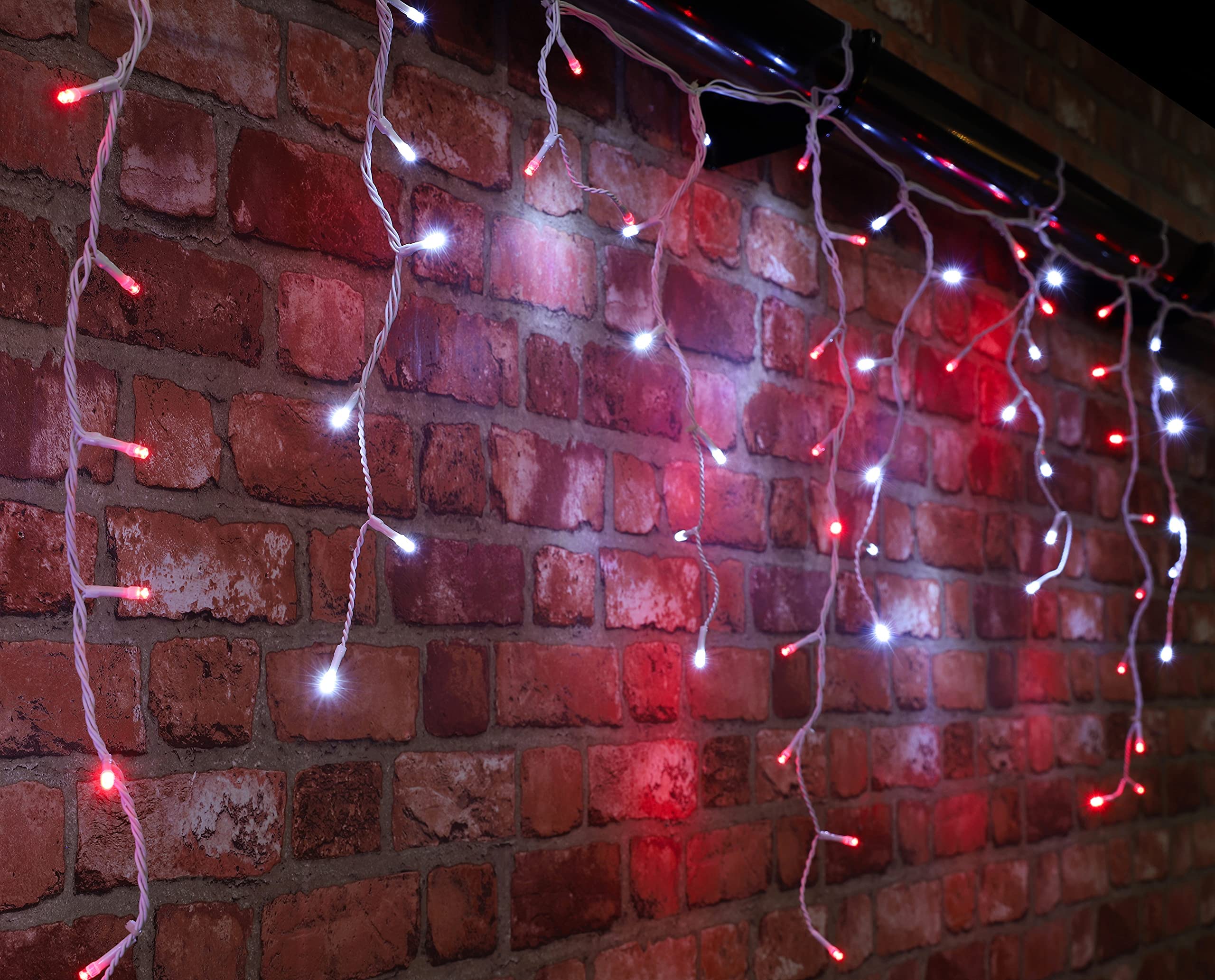 Christmas Concepts® 360 11.8m (39ft) Red/White LED Snowing Icicle Lights with Speed Controller - Christmas Outdoor Lighting - Energy Efficient A++