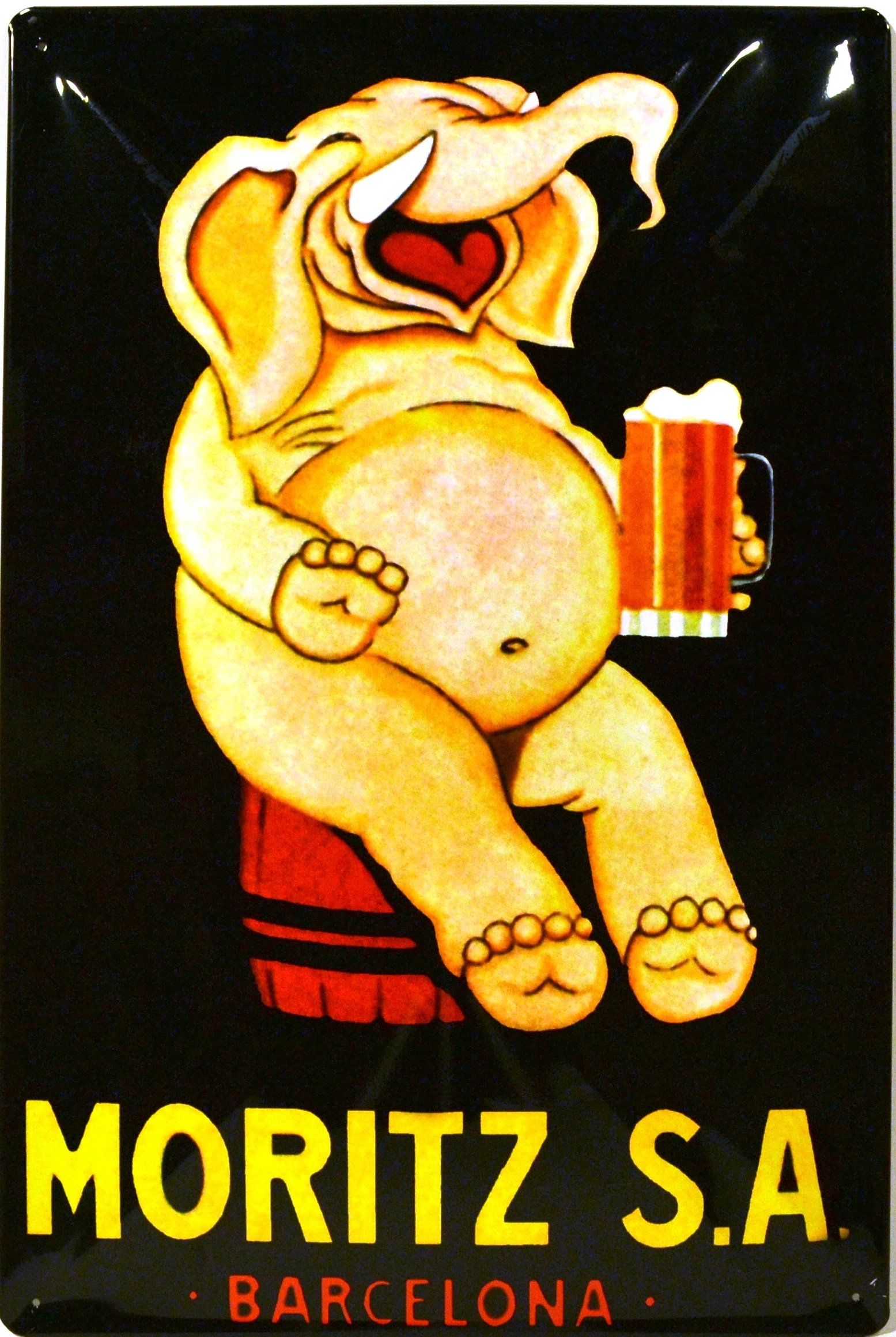 ART ESCUDELLERS Tin poster sign, with retro vintage design from Catalunya/Spain. Tin sign. 19,68" X 13,19" (ELEFANTE MORITZ)