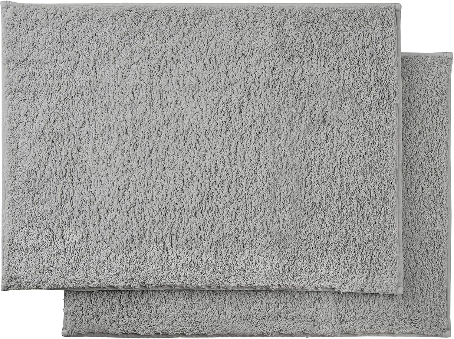 AmazonBasics Performance Bath Rug, 17" x 24", Set of 2, Iron Grey