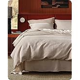 Bedsure Cotton Duvet Cover King - 100% Cotton Waffle Weave Linen Color Duvet Cover, GentleSoft™ and Breathable King Bedding Set for All Season, 3 Pieces, 104"x90"