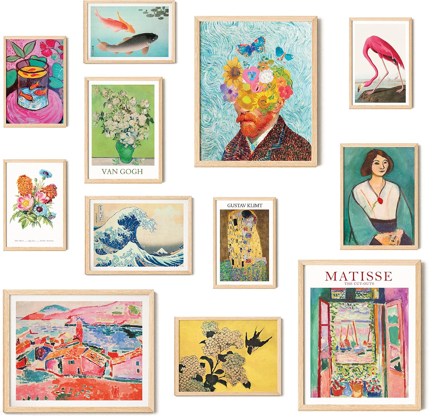 Wall Décor - 97 DECOR Colorful Eclectic Decor - Maximalist Decor, Eclectic Home Decor, Eclectic Wall Decor, Funky Eclectic Gallery Wall Art Prints for Bedroom, Maximalism Famous Artist Painting Pictures (UNFRAMED)