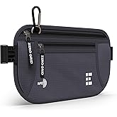 Money Belt for Secure Travel - RFID Blocking Slim Passport Holder - Hidden Waist Pouch for Cash, Credit Cards, Documents - Concealable Under Clothes, Water-Resistant Slim Fanny Pack for Men and Women