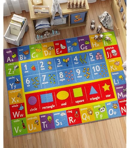 Ottomanson Jenny Collection Non-Slip Rubberback Educational