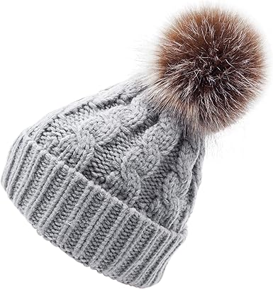Gray bobble hat Clearance