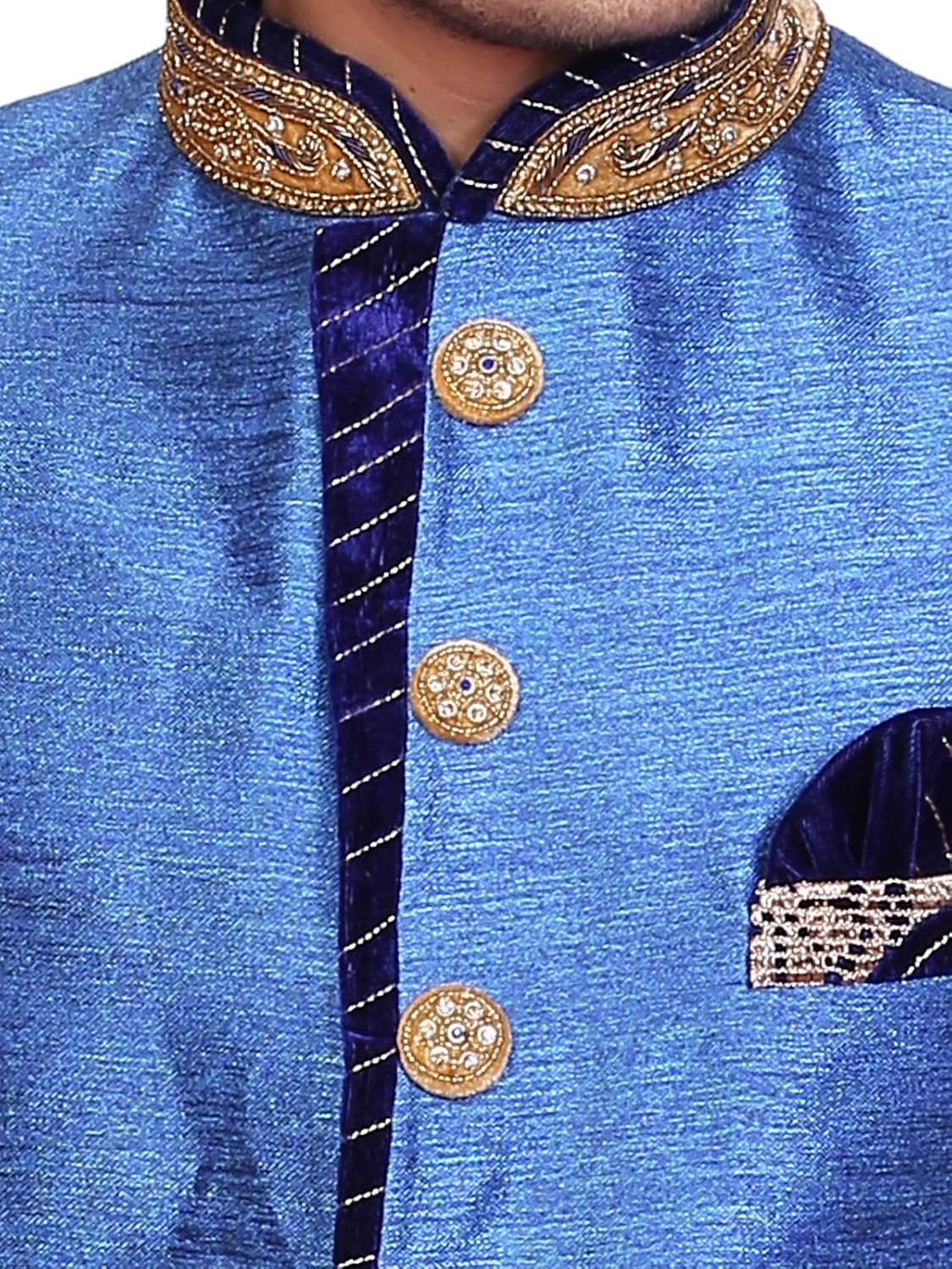 a.b.c. garmentsblue silk sherwani for mens