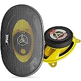 Car Three-Way Speaker System - Pro 4 x 6 Inch 180W 4 Ohm Mid Tweeter Component Audio Sound Speakers For Car Stereo w/ 30 Oz M