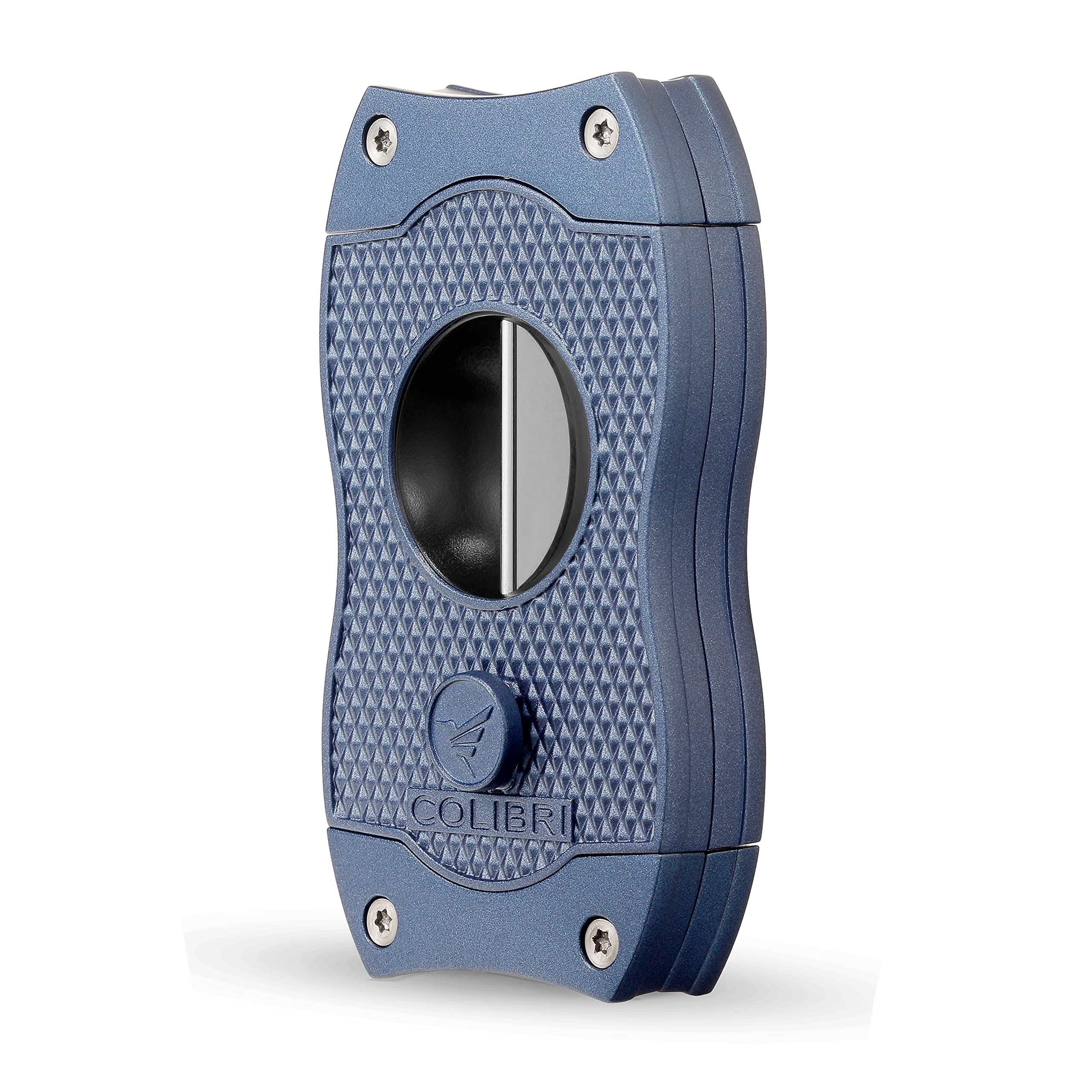 Colibri V-Cut Cigar Cutter — Diamond Cut Pattern — Deep 7mm V-Cut — Suitable for Up-to 60+ Ring Gauge Cigars — Spring Loaded Release — Ergonomic Design — Ideal Gift