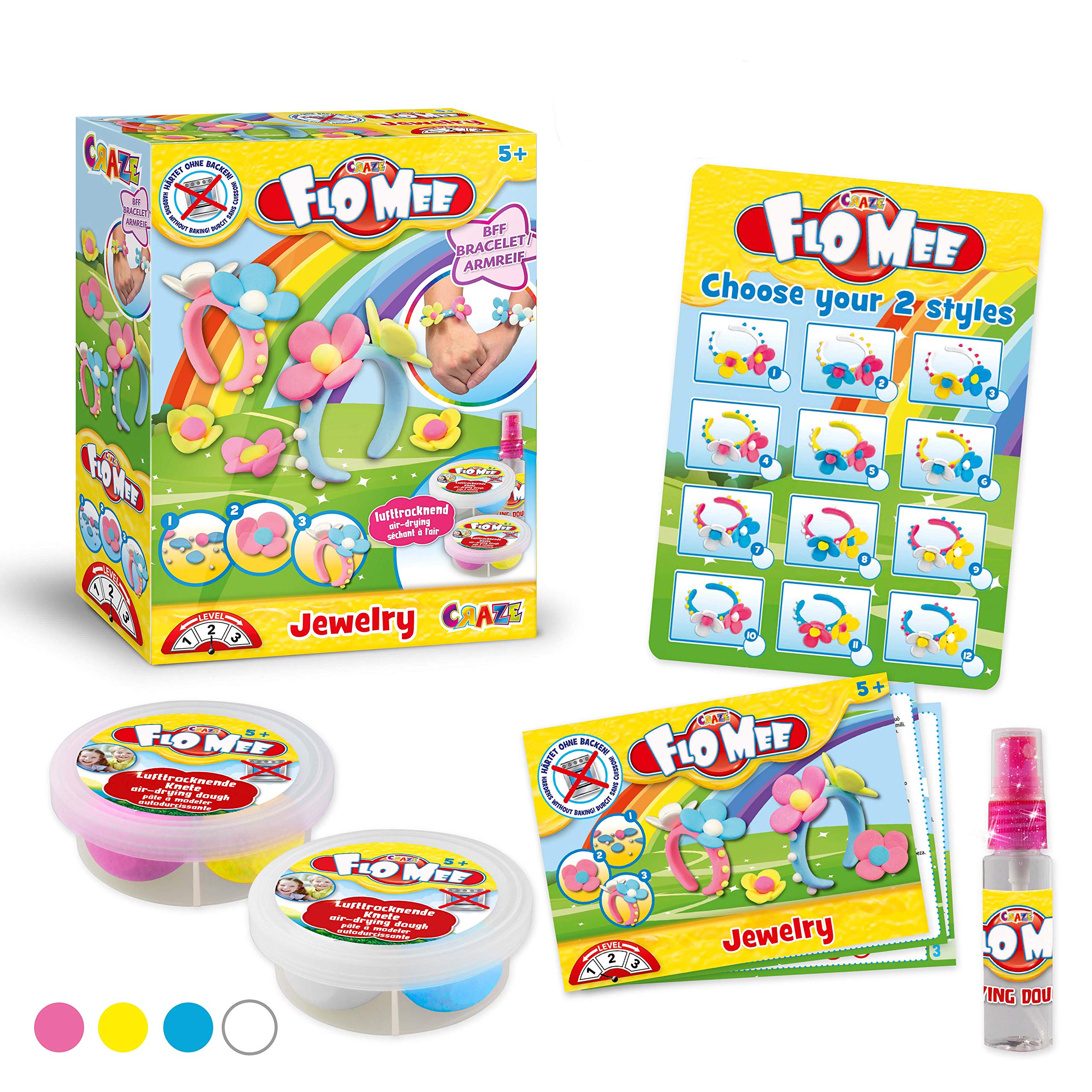CRAZE FLO MEE + CLOUD SLIME Jewelry Set Air Drying Ball Clay Cloud Slime Modelling Set Craft Set 19740