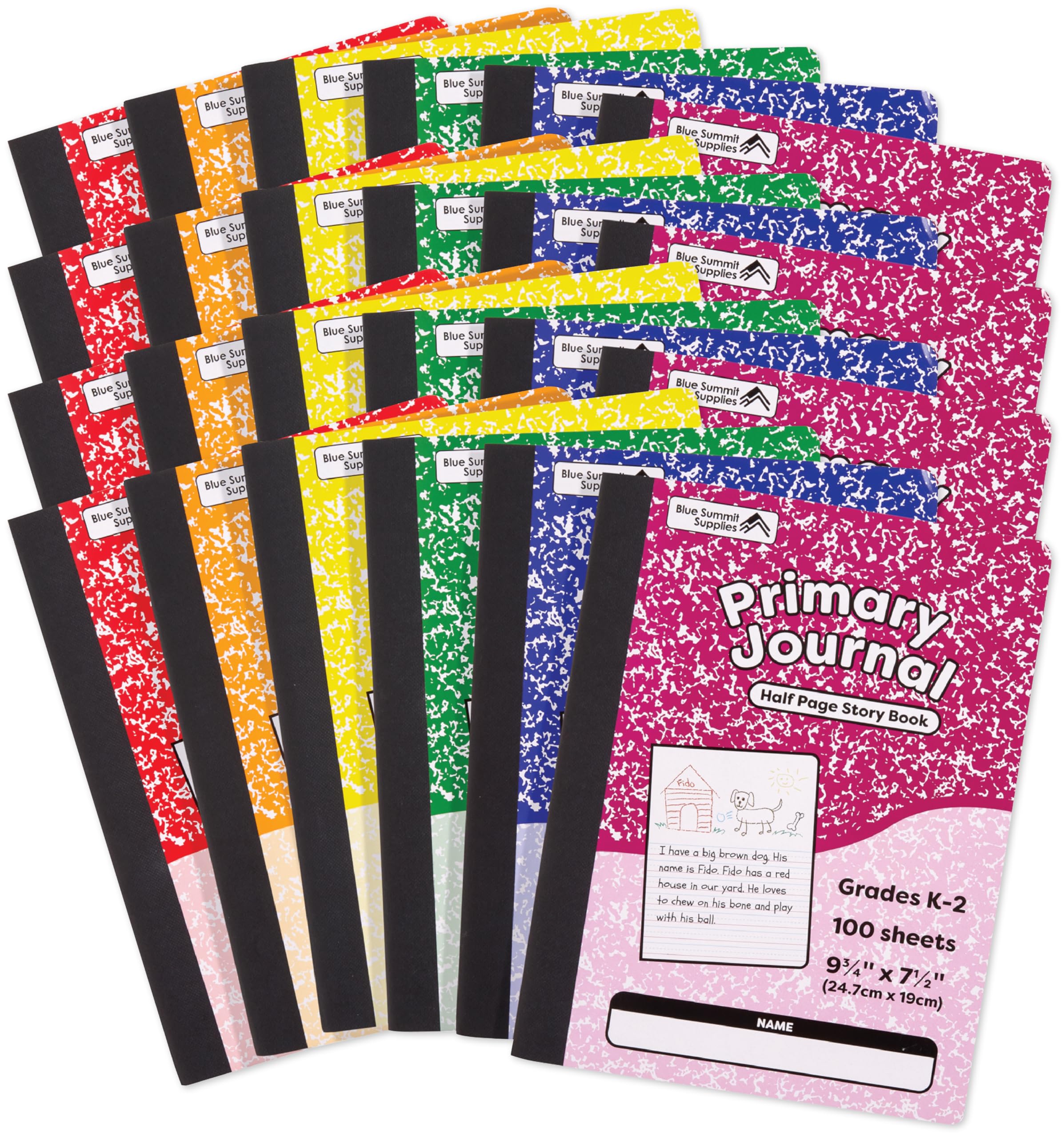 Photo 1 of Blue Summit Writing Journals For Kids, Primary Composition Notebook K-2, Kindergarten Notebook For Kids to Learn to Write, 100 Sheets,