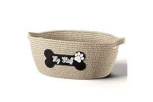 HB DESIGN CO. Dog Toy Basket - 100% Cotton Rope Woven Dog Toy Bin - Cute Dog Toy Box for Living Room Area - Dog Basket for Dog Toys - Pet Toy Basket for Dogs - Dog Basket for Toys - Puppy Toy Box - Dog Box for Toys