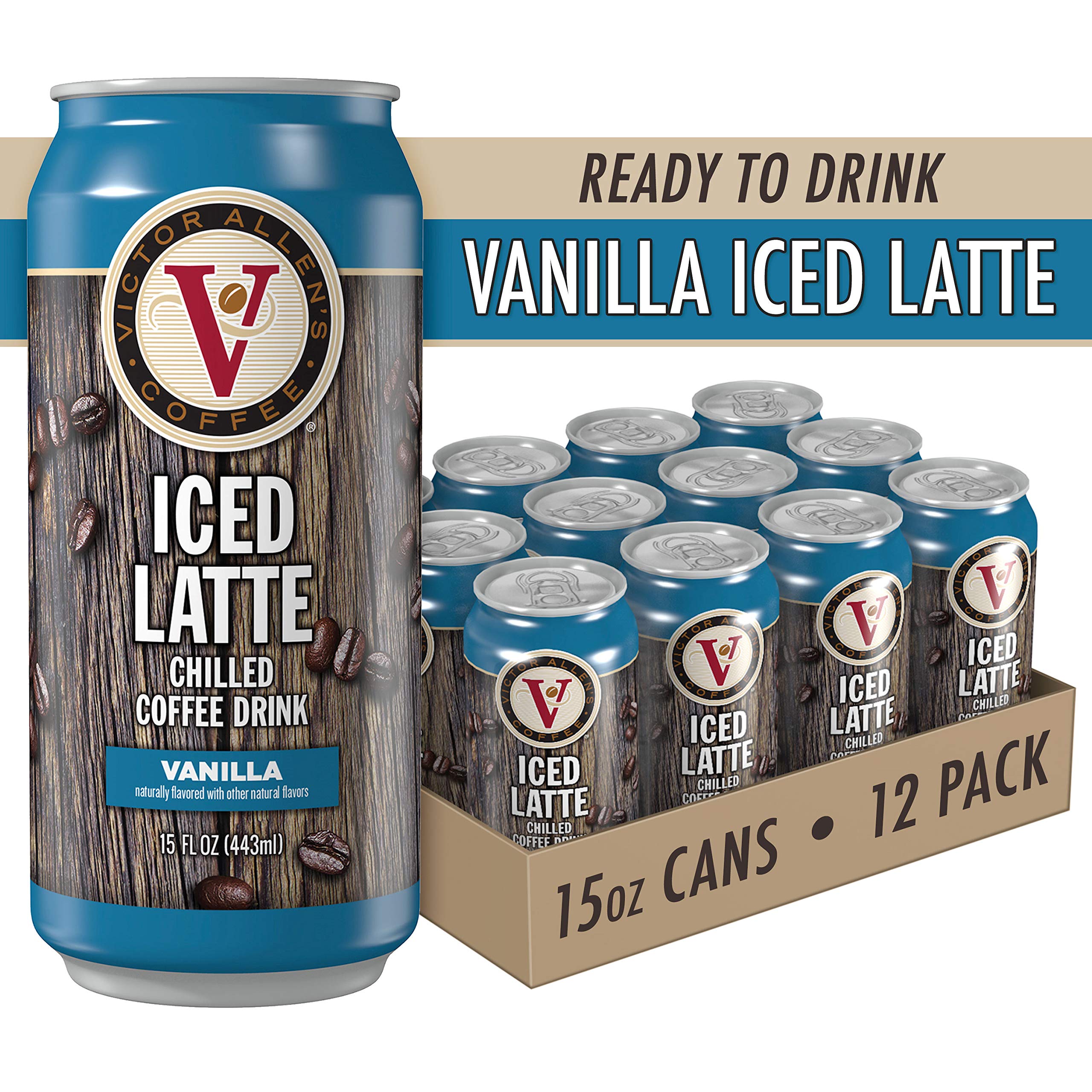 Victor Allen Coffee Pre-Made Iced Vanilla Latte, Ready To Drink 