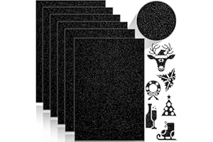 Twavang 24 Sheets Black Glitter Cardstock Paper, A4 Premium Sparkly Paper for Scrapbook, DIY Projects, Party Decoration, Gift Box Wrapping 250GSM/92lb
