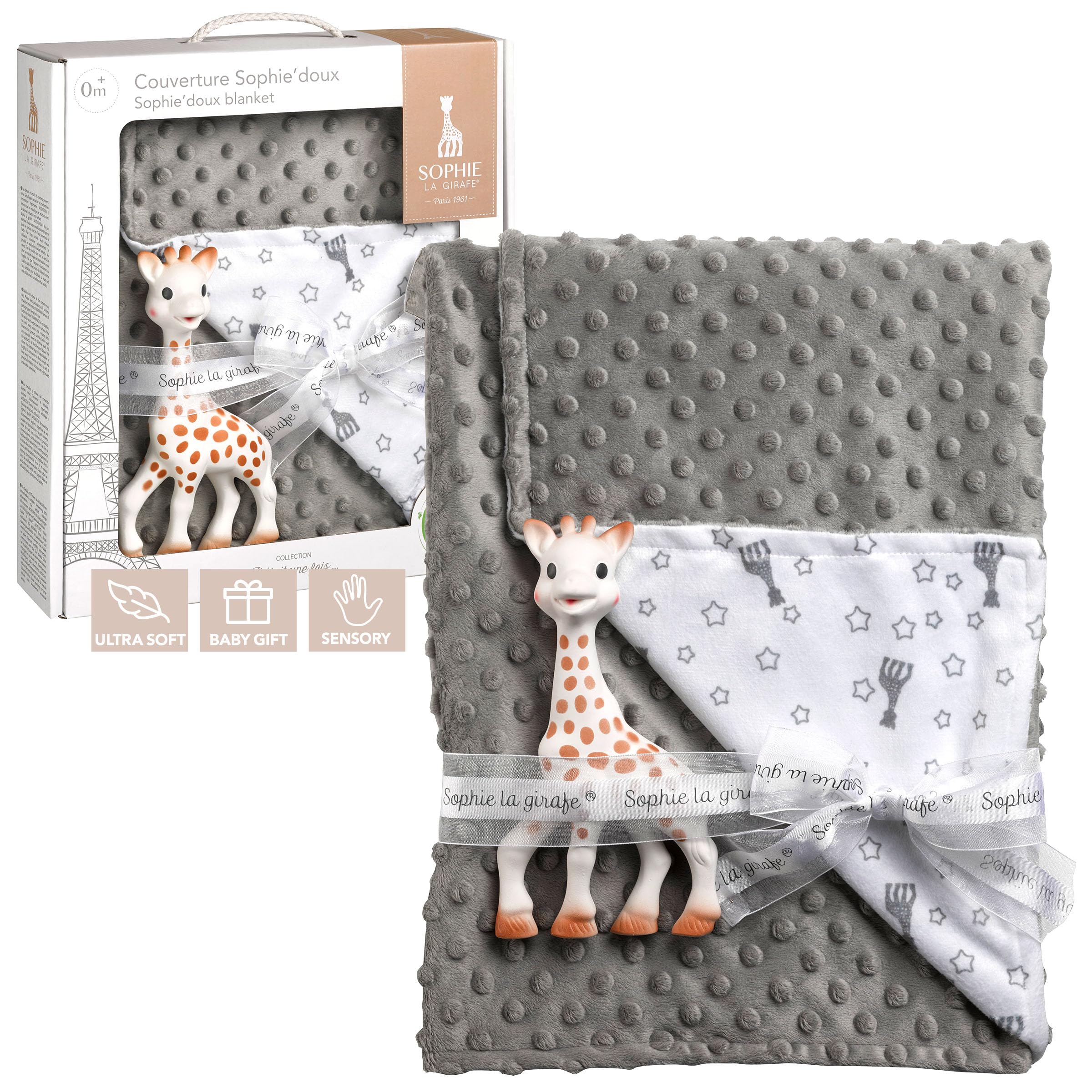 SOPHIE LA GIRAFE - Sophie the Giraffe Textured Blanket & Teether Toy Set