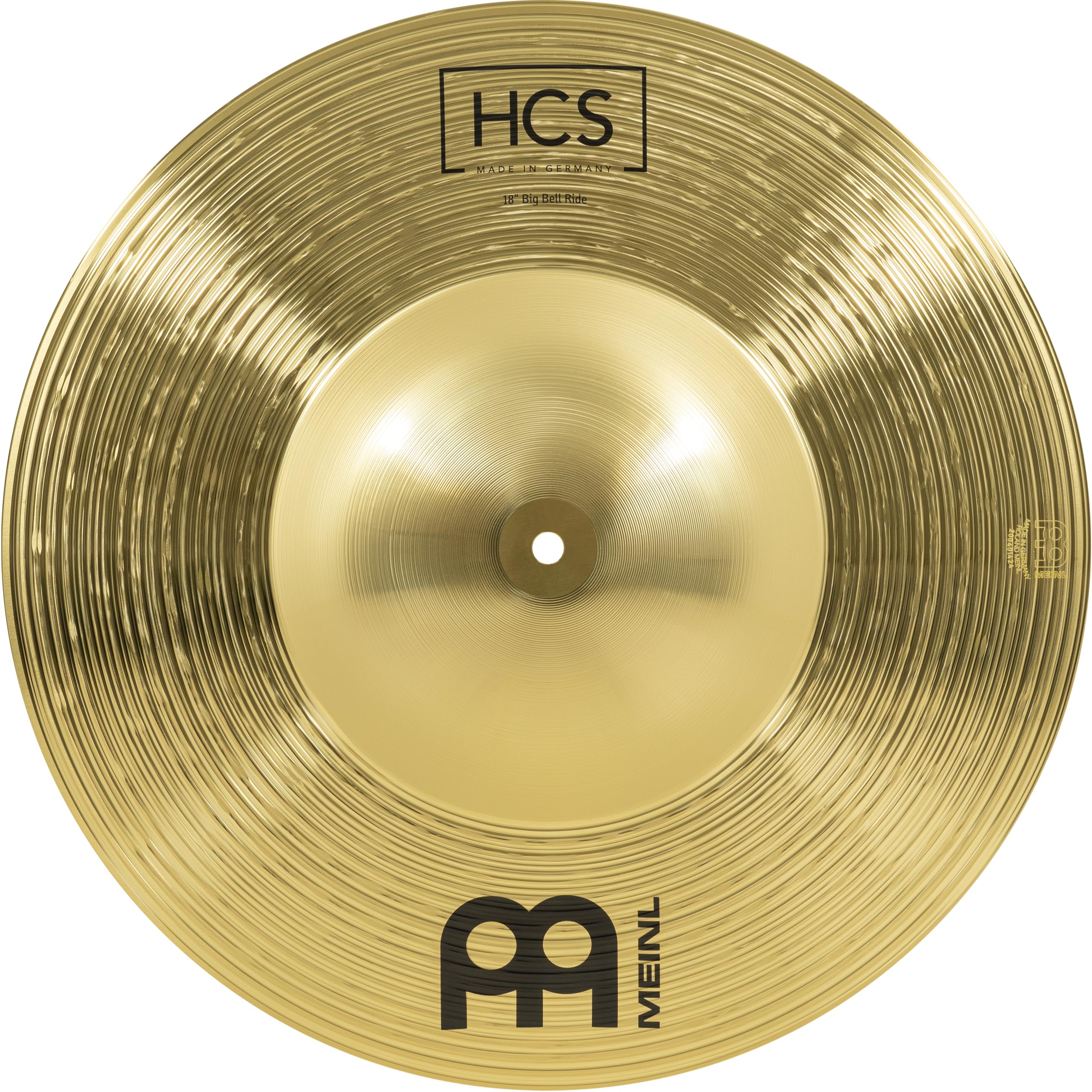 Meinl Cymbals HCS Big Bell Ride Cymbal 18 inch (Video) for Drum Set (45,72cm) Traditional Finish Brass, Made in Germany (HCS18BBR)