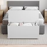 Vida Designs Leon Storage Ottoman White Wooden Chest Seat Window Bench view 4