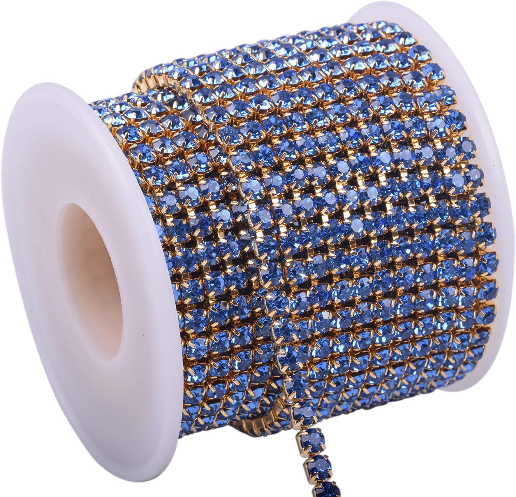 KAOYOO 10 Yards 4MM Crystal Rhinestone Close Chain Trim for Sewing Crafts,DIY Decoration