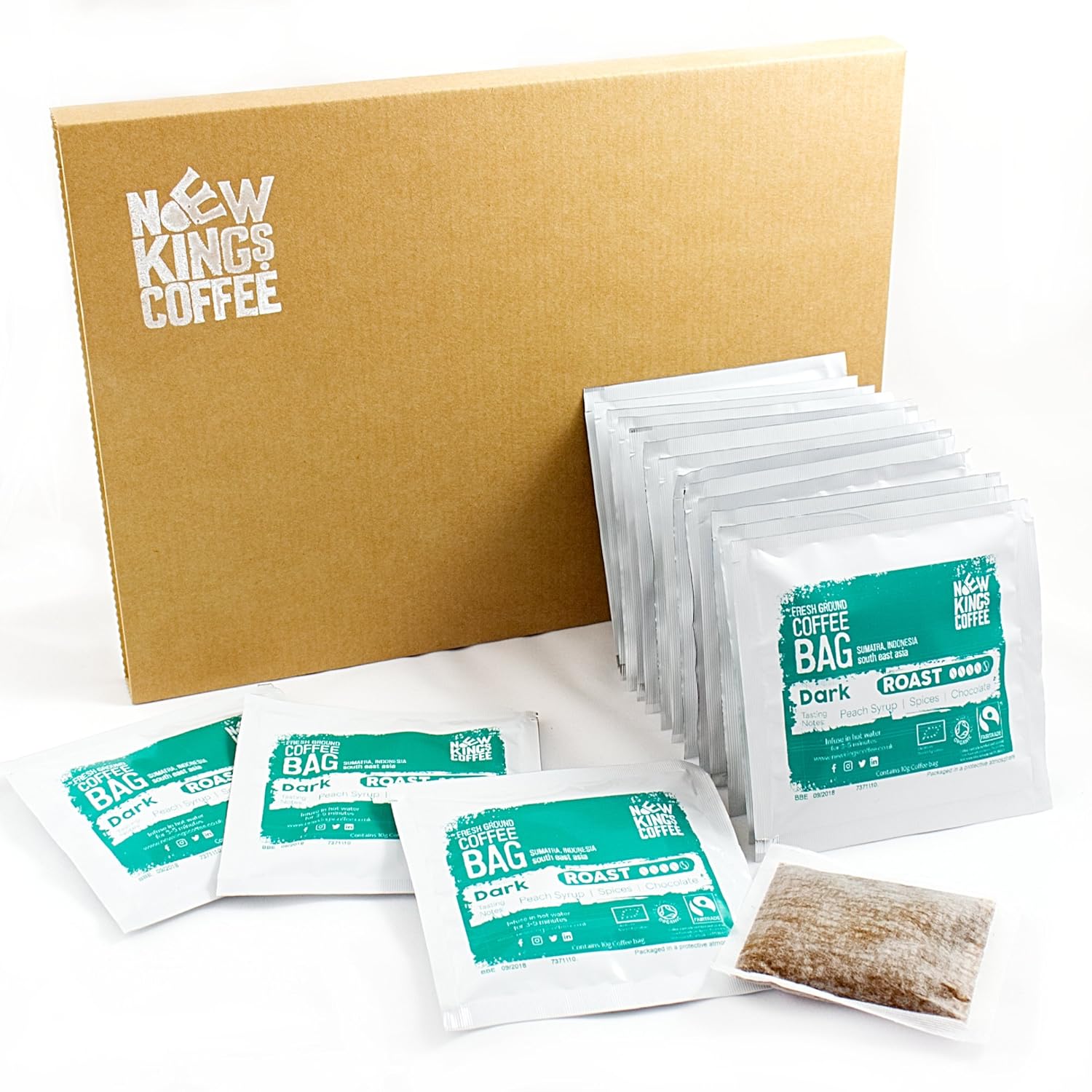 Quality Ground Coffee Bags Fairtrade, Organic, Single Origin, 100