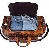 Leather duffel bag 24 Inch U Zip holdall Travel sports Duffle Weekend gym Sports