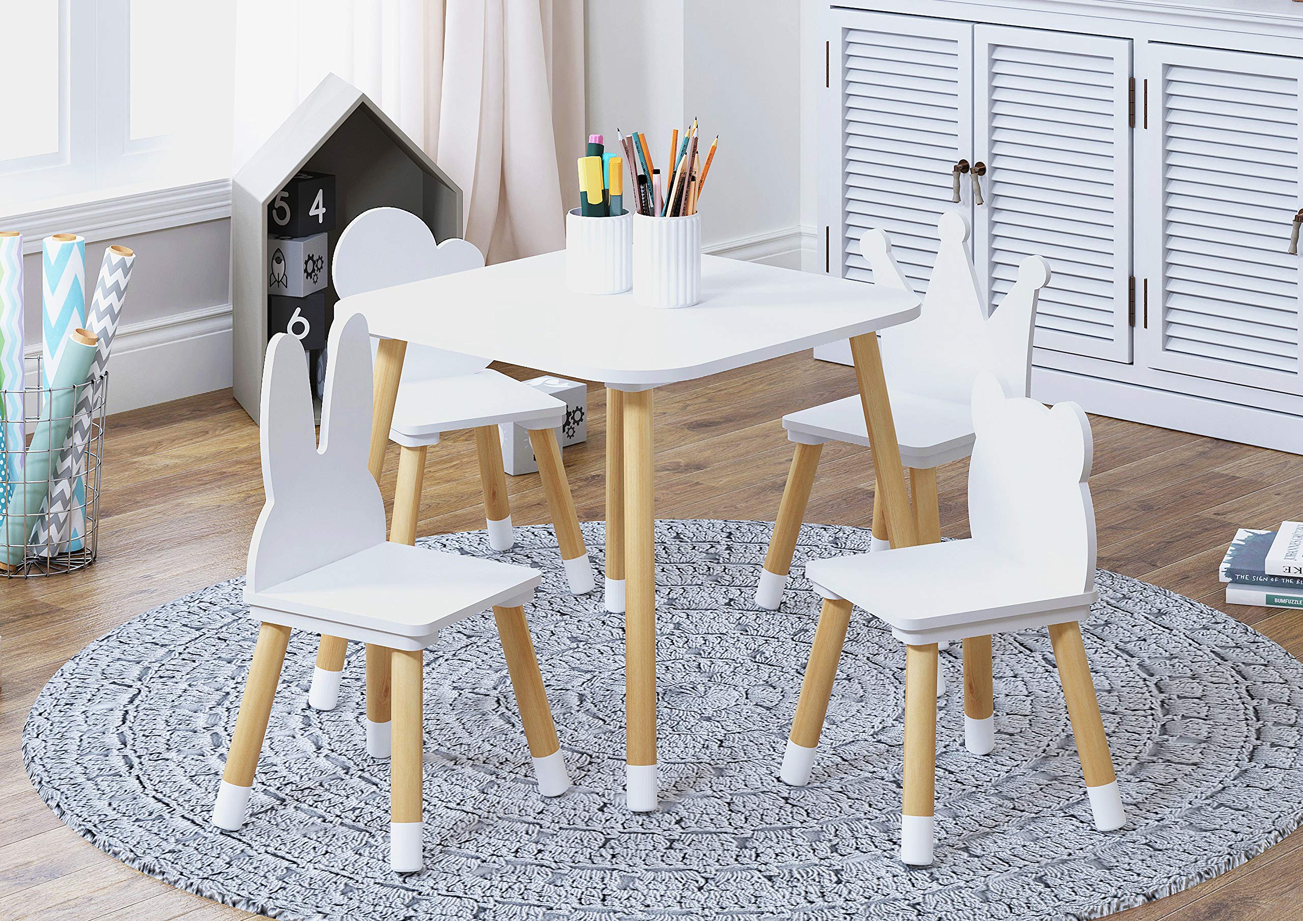 Utex Kids Table With 4 Chairs Set