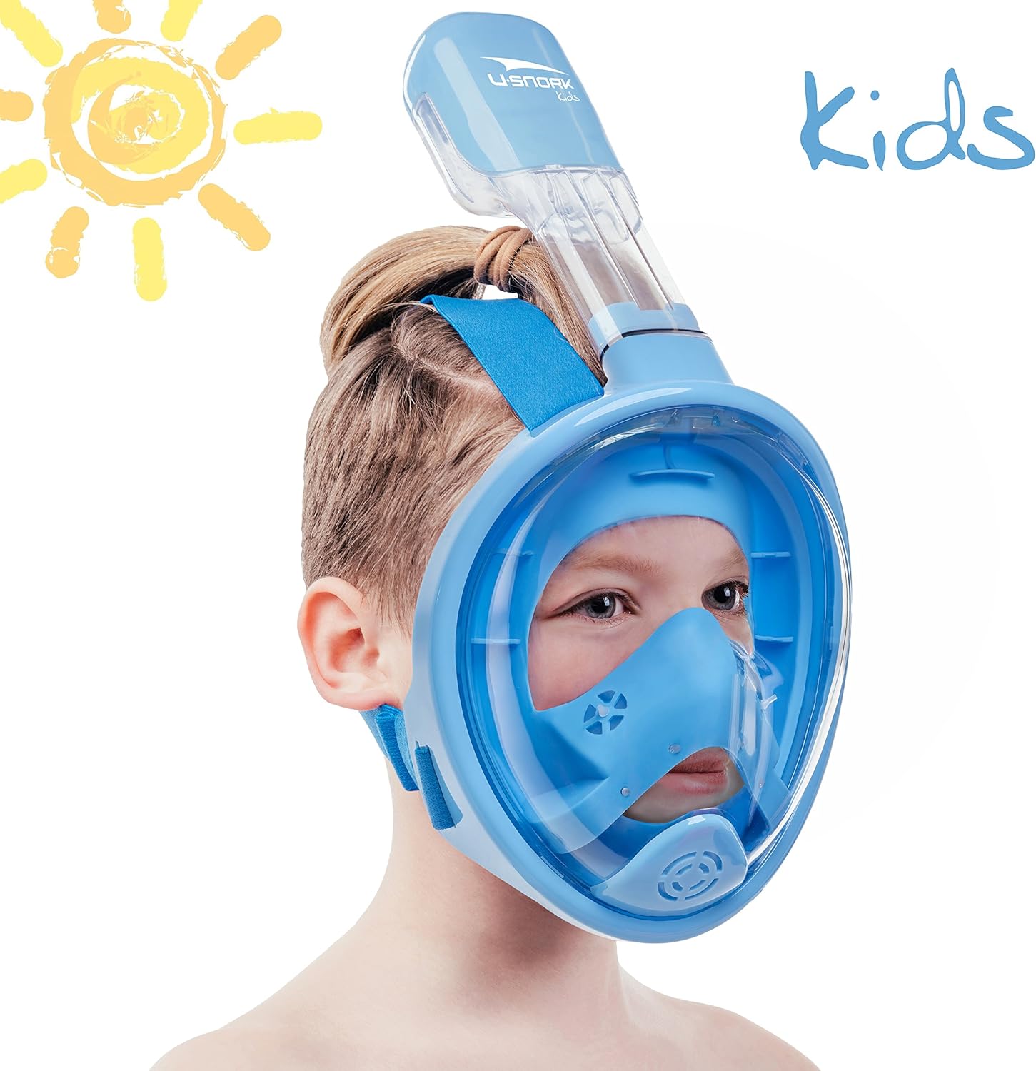 Full Face Snorkel Mask for Kids and Adults - Anti-Fog and Anti-Leak Easybreath Snorkeling Gear - Dive Scuba Mask with 180 Panoramic View and 4 Bonus Items as Snorkel Set