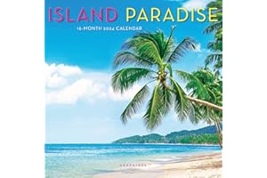 Graphique 2024 Island Paradise Mini Wall Calendar | 7” x 7” | Thick Paper | Home & Office Organizer | Large Monthly Grid | 3 Languages & Marked Holidays | 4 Month Preview Page for 2025