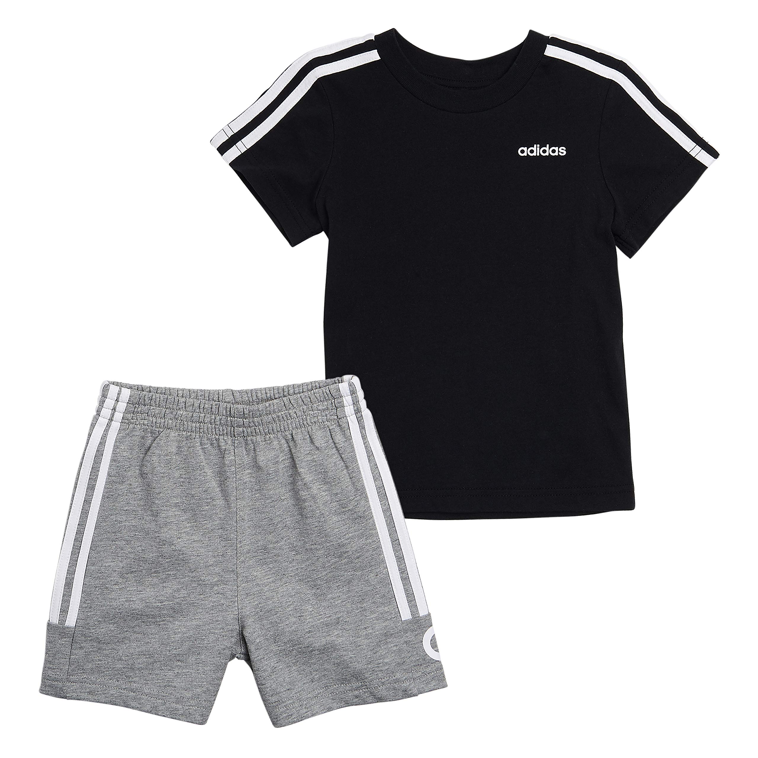 adidas Boys Sleeve Cotton Tee & Sports Shorts Clothing Set