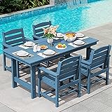 SERWALL Patio Table Set, Outdoor HDPE Dining