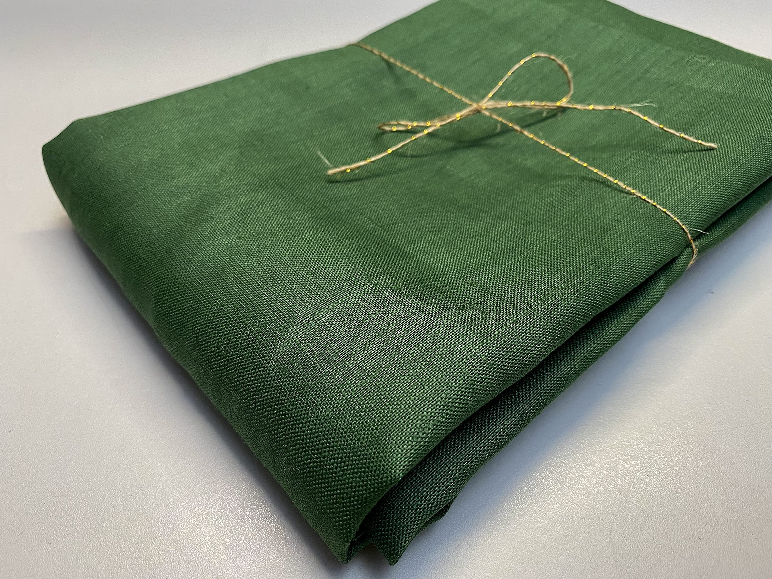 Lightweight Linen Fabric Soft Plain Pure Material Cloth for Home Decor Bedding Clothes Curtains - 140cm Wide Green (2 Metres)