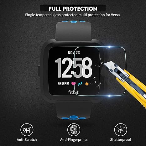 Penta Stars for Fitbit Versa Screen Protector, for Fitbit Versa Tempered Glass Screen Protector, Waterproof, Scratch Resist, Bubble Free, 9H Hardness, ...