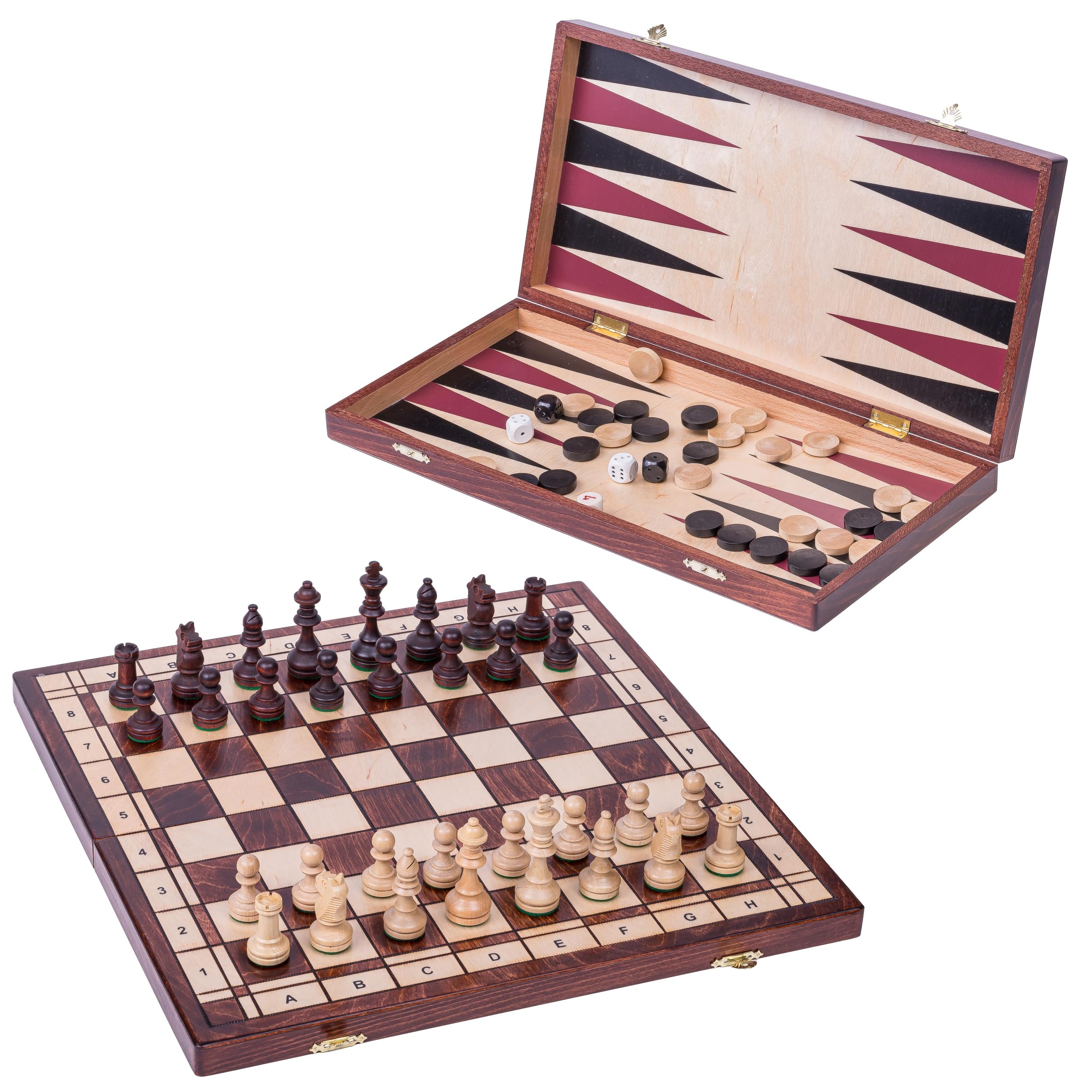 SQUARE - Wooden Game Set - 3 in 1 - SENATOR - Chess - Backgammon - Checkers