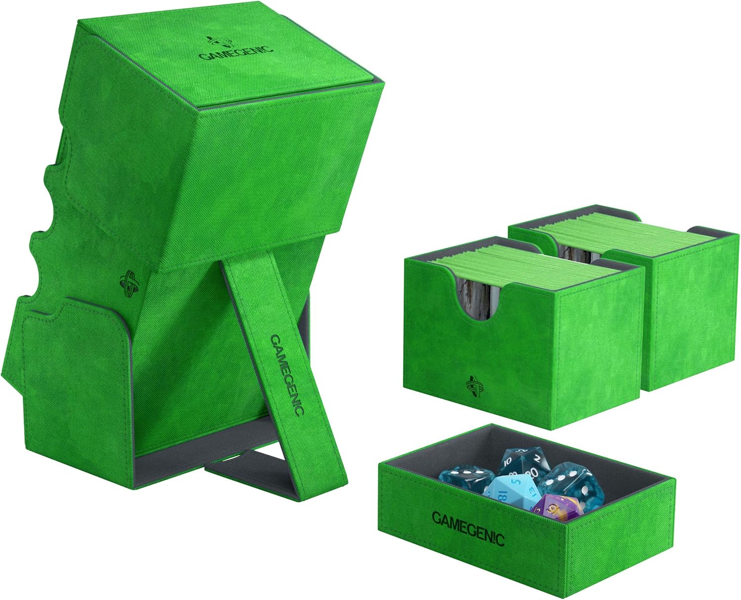 Gamegenic GGS20029ML Stronghold 200-Card Convertible Deck Box, Green, Medio - Image 4