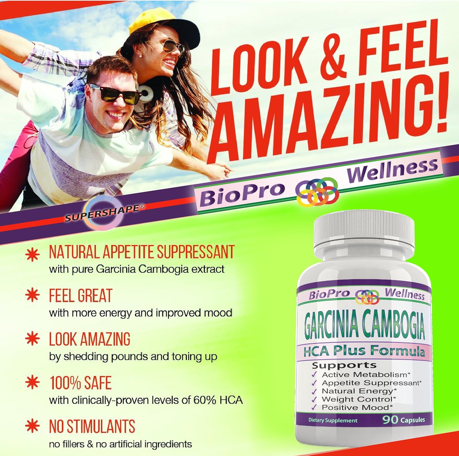 Best Fat Burner, Appetite Control, Metabolism Boost Weight Loss Management Formula, Pure Garcinia Cambogia Extract HCA, 3000mg That Work Fast for Men Women Strong Extreme Flat Belly Natural Diet Pill: Health & Personal Care