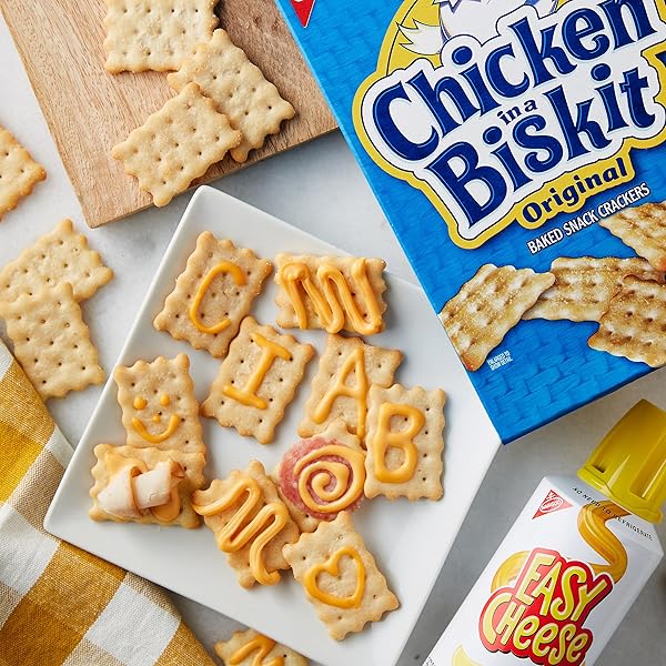 CHICKEN IN A BISKIT ORIGINAL BAKED SNACK CRACKERS, LUNCH SNACKS, FAMILY SIZE, 12 OZ