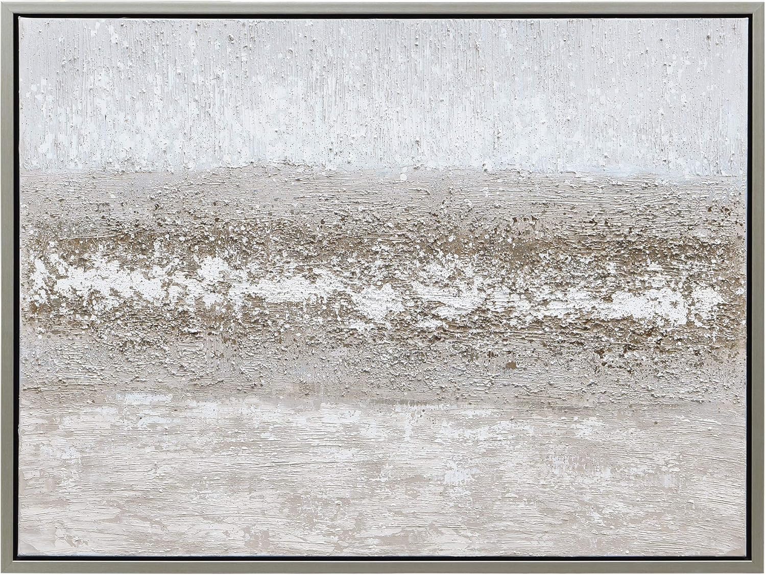 Paintings - Empire Art Direct Abstract Wall Art Textured Hand Painted Canvas by Martin Edwards, Champagne Silver Frame, 40