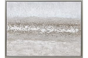 Empire Art Direct Abstract Wall Art Textured Hand Painted Canvas by Martin Edwards, Champagne Silver Frame, 40" x 30", Sandpath