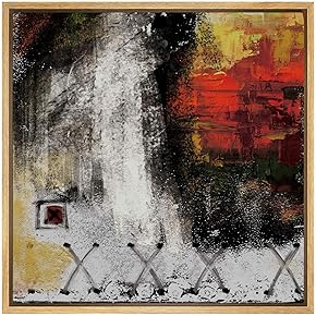 SIGNWIN Framed Canvas Wall Art White, Black, Yellow...