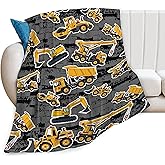 Rylane Construction Blanket, Excavator Throw Blankets, Construction Truck Gifts for Boys Girls Men Women Lover Adult Cozy Fleece Flannel Bedding Stuff Plush for Couch Sofa Bed Decor 50"X40"