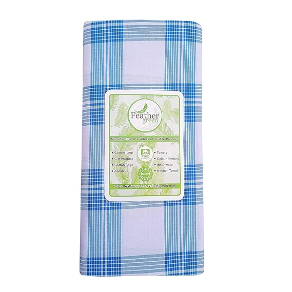 Men's soft Lungi (White Colour, 2 meter)