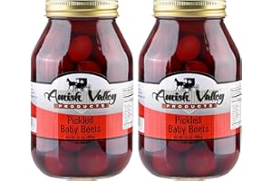 Amish Valley Products Pickled Baby Beets 32oz. Glass Jar (2 Quart Jars - 32 oz)