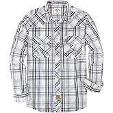 Dubinik Pearl Snap Shirts for Men - Long Sleeve Western Vintage Plaid Shirts