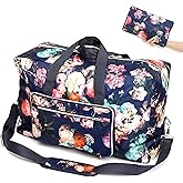 22" Foldable Large Travel Duffel Duffle Bag Sports Gym Tote Bag For Women Overnight Carryon Weekend Bag Shoulder Bag Water Resistant