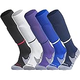 APTESOL Knee High Soccer Socks (1/3/5 Pair) Team Sport Cushion Athletic Socks for Kids Youth Adult