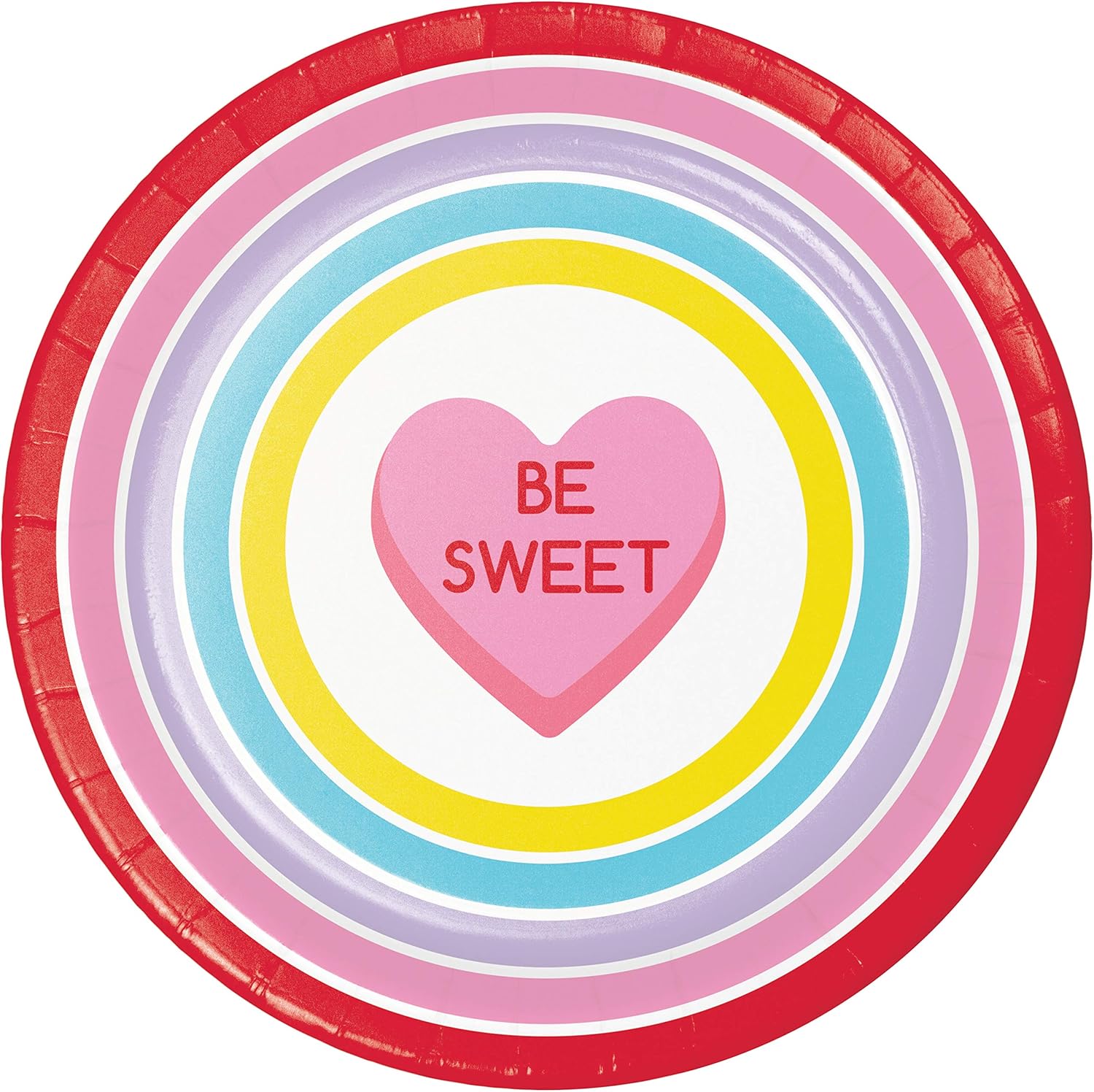 Candy Hearts Valentine's Day Paper Plates, 24 ct Health