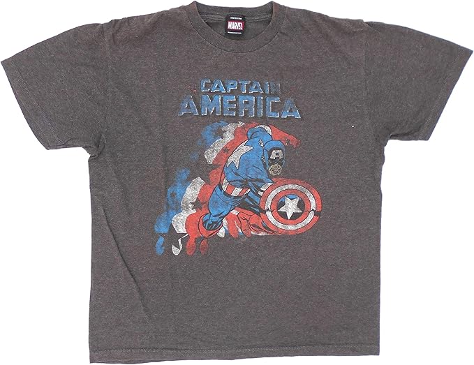 Amazon Co Jp キャプテン アメリカ Captain America 古着ｔシャツ Mサイズ 霜降り茶グレー マーベル ホビー