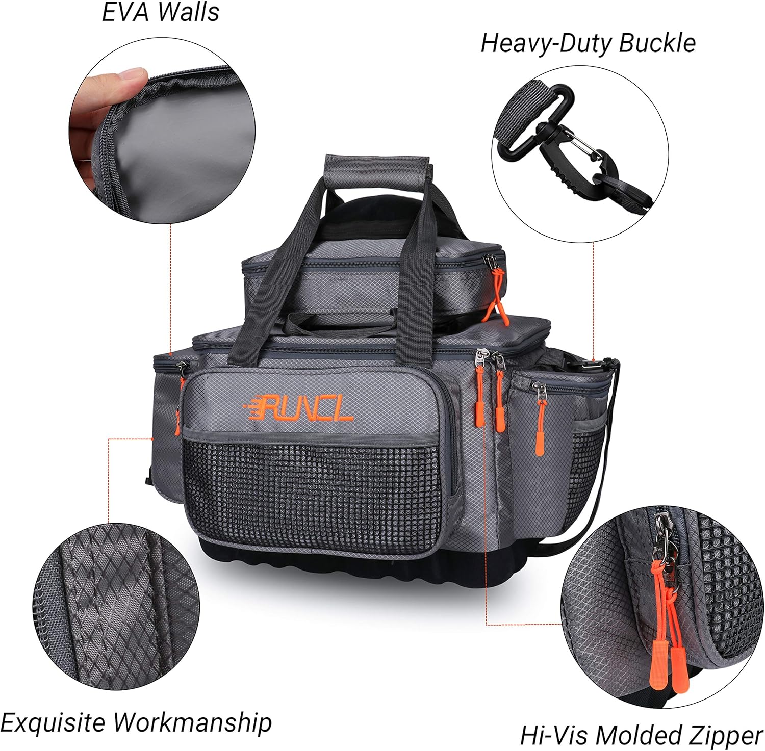 RUNCL Fishing Tackle Storage Bags, Sports Shoulder Bags - Tournament Proven, Perfect Organizer, Angling-Specific Design, Ergonomic Design 01 : Sports & Outdoors
