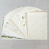 Kozo Studio - Natural Inclusion Mulberry A4 Paper Pack (40 Sheets, 20 Designs) | Premium Decorative Paper for Scrapbooking, Card Making, Collage, Mixed Media Crafts, and DIY Projects
