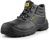 Black Hammer Safety Boots Steel Toe Cap Leather S3 SRC Lightweight UK 10 view 1